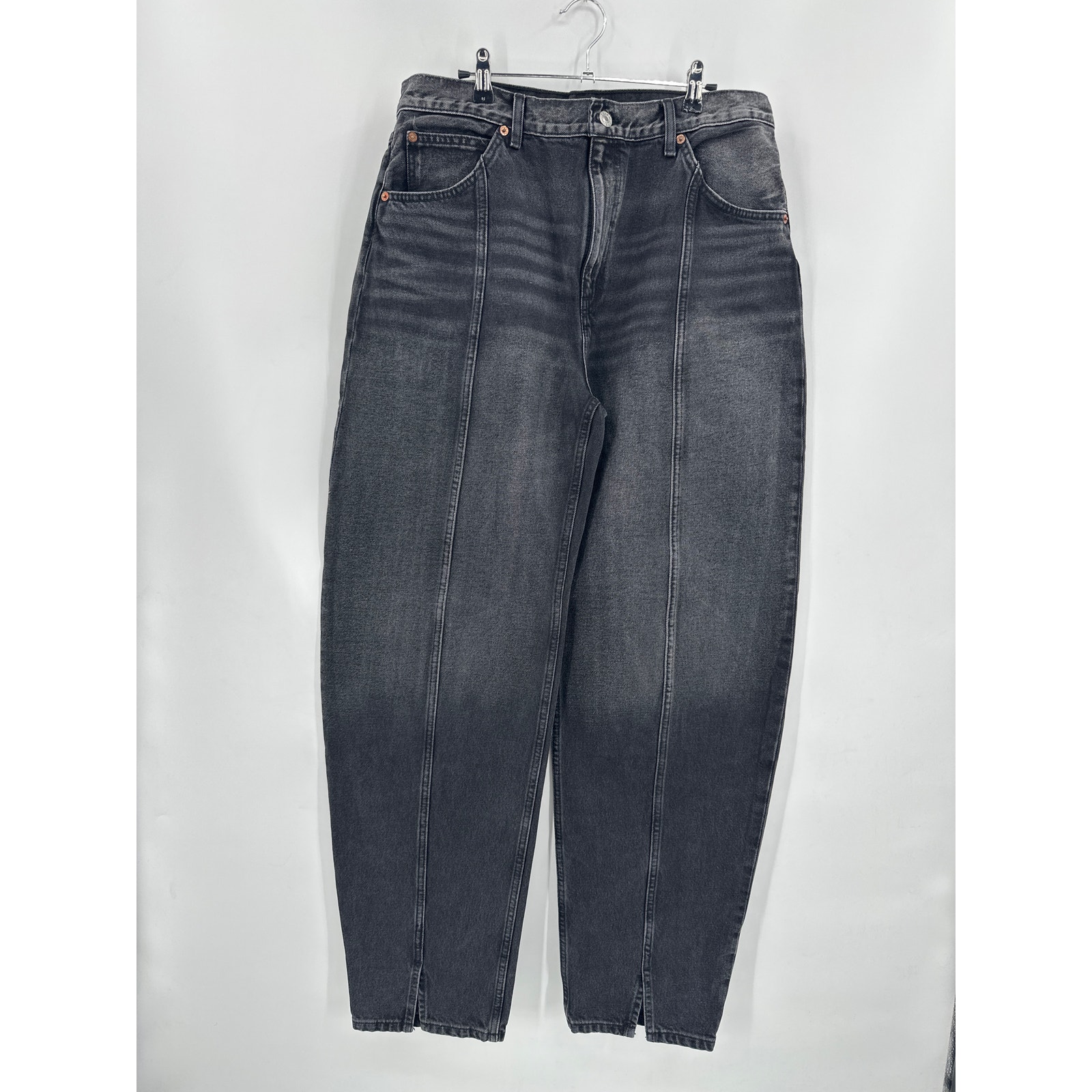 Re/Done Tailored Jean 90's Hi Rise Loose Jeans Barrell Active Black Size 31 Nwt